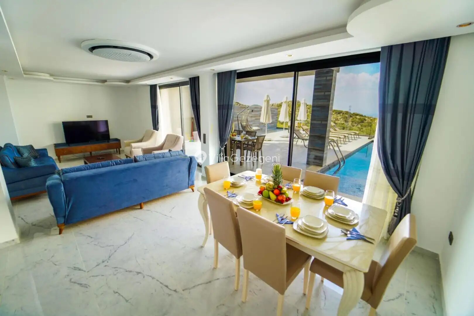 Villa Puan 3 Yemek alanı – Kaş kiralık villa