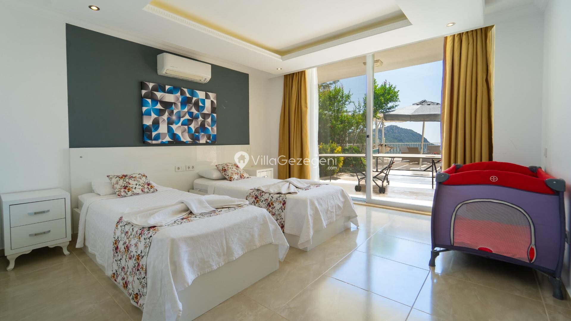 Villa Lina Yatak odası 1 – Üzümlü kiralık villa