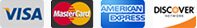 Visa, MasterCard, American Express, Discover
