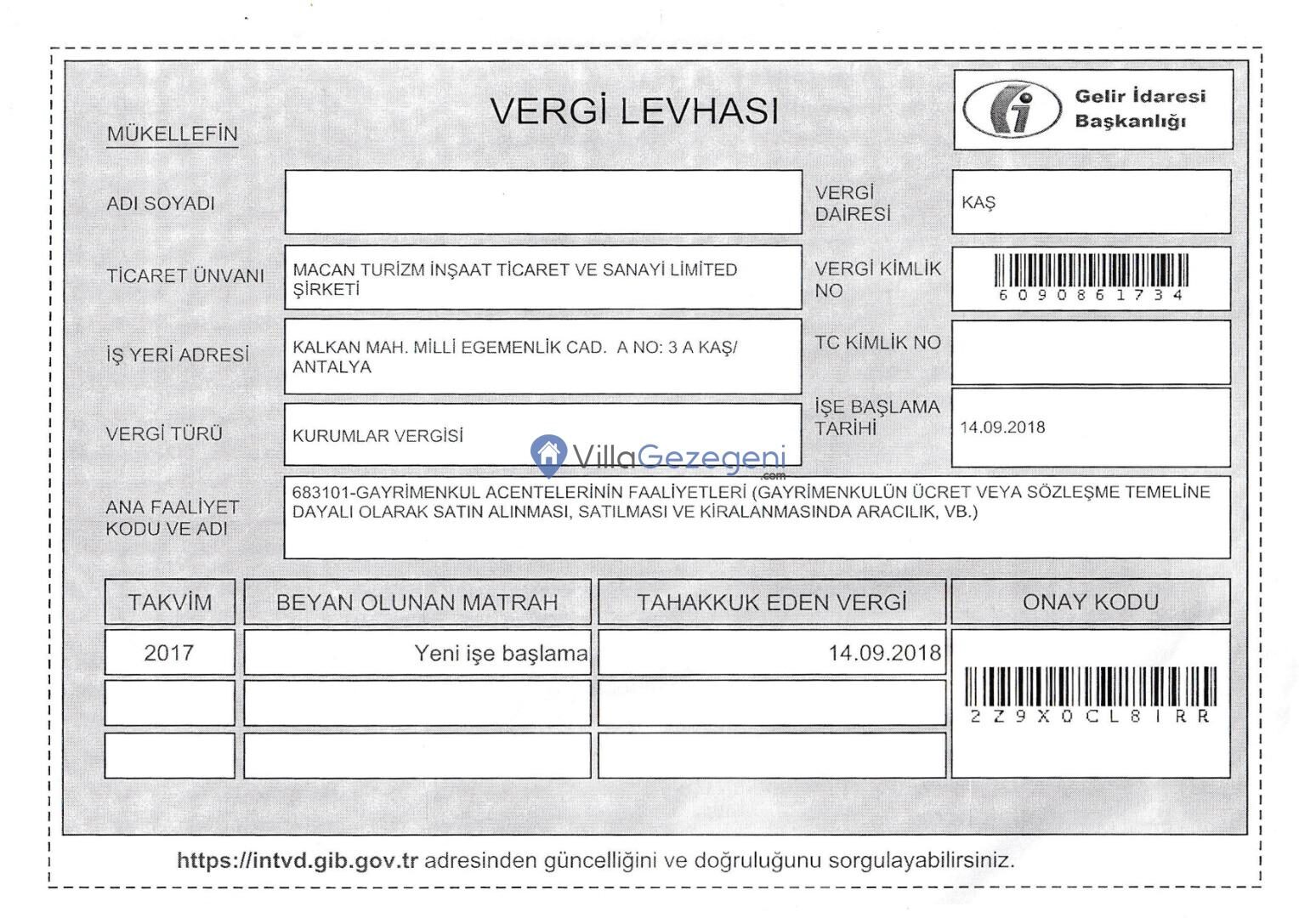 Vergi Levhası