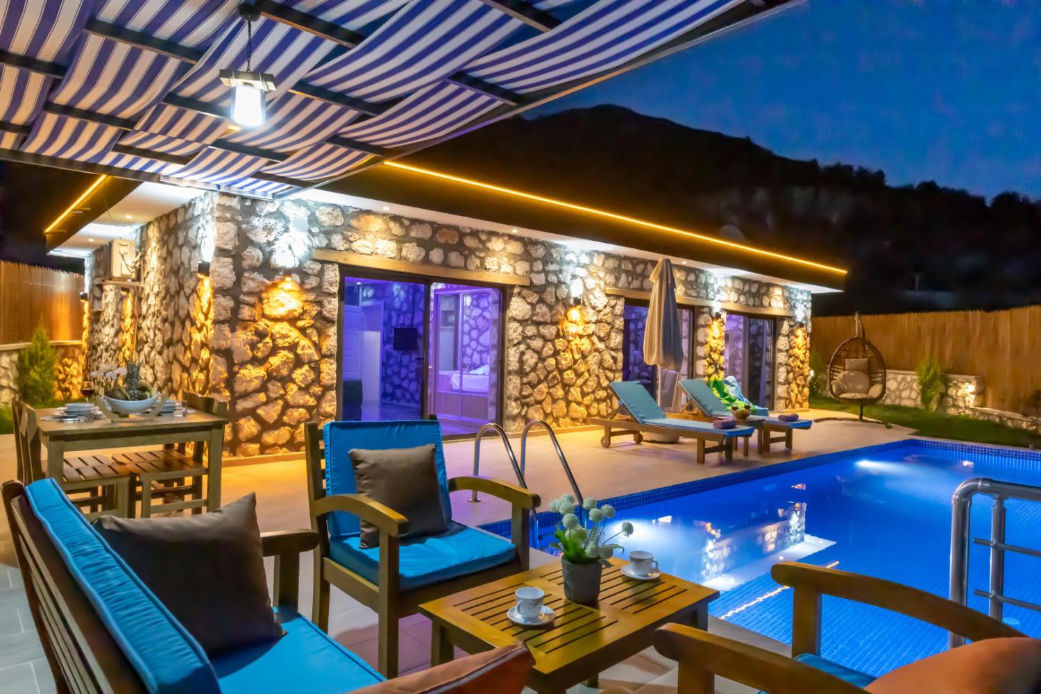 Villa Günbatımı Çavdır; Kalkan Çavdır' da tek yatak odalı 2 kişilik kiralık balayı villası